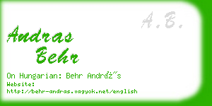 andras behr business card